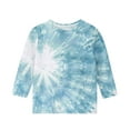 thumbnail image 5 of Maean Girls Blouse Shirts 3/4 Sleeve Round Neck Tie Dye Graphic Fashion Toddler Kids Tshirts Tops, 5 of 5