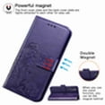 thumbnail image 3 of Dteck Case For Samsung Galaxy A70 Wallet Case, Wallet Flip Folio Case Kickstand Card Slots Embossed Four-leaf Clover PU Leather Wallet Shockproof TPU Bumper Ultral Slim Cover - Purple, 3 of 5