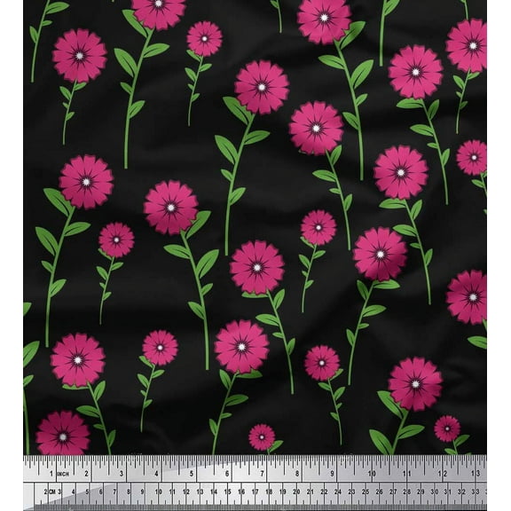 Soimoi Cotton Duck Fabric Leaves & Floral Clip Art Decor Fabric Printed Yard 42 Inch Wide