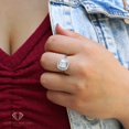thumbnail image 2 of 3.50 CTTW Moissanite Cushion Cut Halo Engagement Ring in 925 Sterling Silver, Promise Ring, Giorgio Bergamo Size 5, 2 of 6