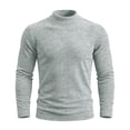 thumbnail image 3 of FSYBOA Men's Crewneck Sweaters, Knitted Casual Comfortable Long Sleeve Pullover Tops Silver Size 2XL, 3 of 6