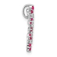 thumbnail image 2 of Diamond2Deal 14K White Gold Ruby and Diamond Snowflake Chain Slide Pendant for Women (L- 0.72 inch, W- 0.72 inch), 2 of 6