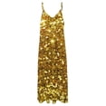 thumbnail image 5 of Gold Sequin effect Sleeveless Dress evening dress ladies elegant evening dresses for women cocktail dresses, 5 of 6