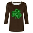 thumbnail image 2 of Patlollav Womens St. Patrick's Day T-shirt 3/4 Sleeve Blouse Round Neck Casual Tops, 2 of 6