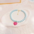 thumbnail image 5 of Lhujing Round Beads Extended Length Pet Necklace-Adjustable Beads with Heart Pendant Candy Color Dog Collar Necklace Pet Accessories, 5 of 9