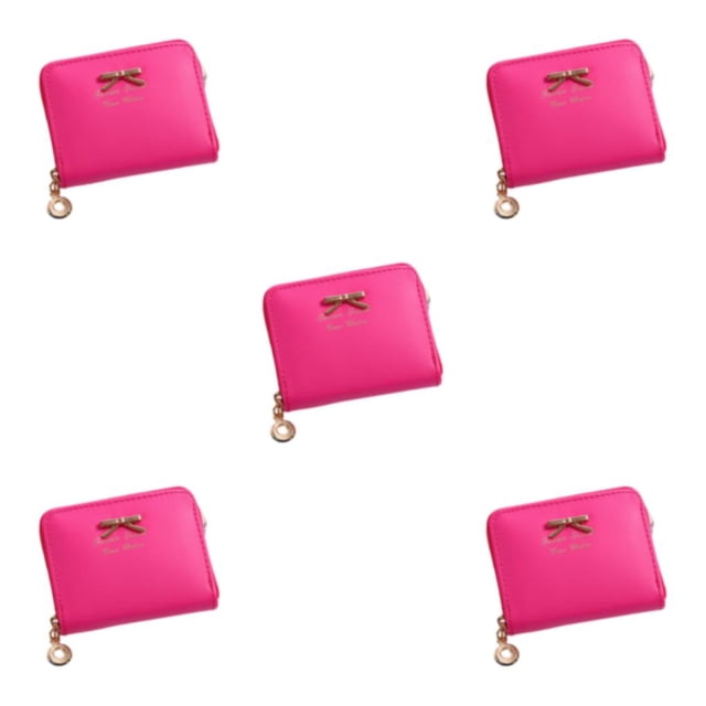 Cartera compacta y elegante Qarigey con Tarjetero Rosa rojo