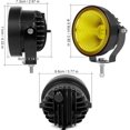 thumbnail image 2 of 2 piezas de 4 pulgadas, 60 W, luces LED de receptáculo 4x4 todoterreno, luces amarillas de conducción, haz de inundación, impermeables, luces auxiliares de trabajo, luces de parachoques, 2 of 9