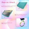 thumbnail image 4 of for Samsung Galaxy S23 Gradient Wavy Case with Wrist Strap Lanyard Cute Love Heart Curly Wave Frame Design Solid Color Soft Silicone Shockproof Cover for Girls Women Galaxy S23, Green/Blue, 4 of 12