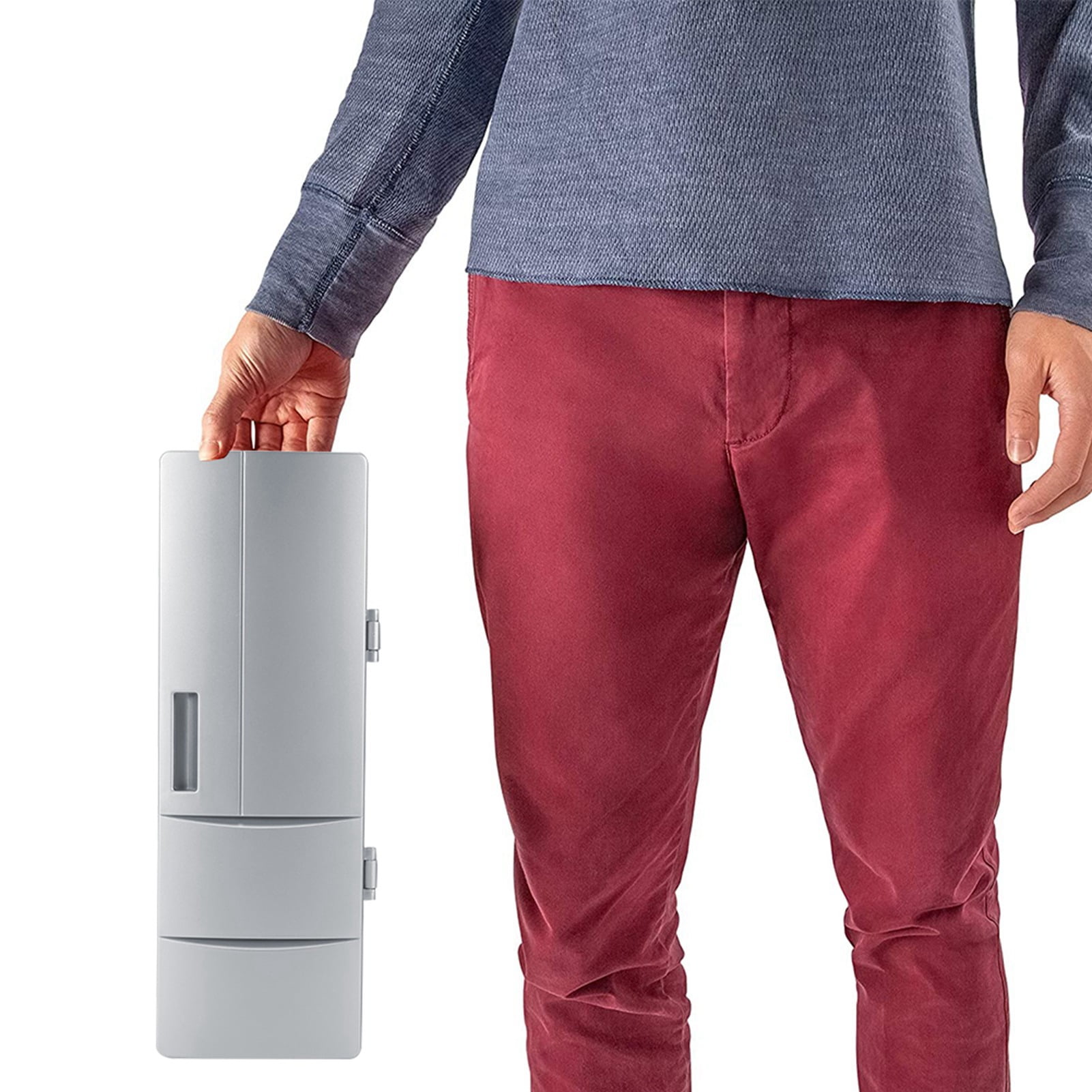 BIMZUC Mini USB Fridge Freezer 2-in-1 Portable Beverage Cooler and Warmer for Car Office Home, 3.3 x 4.7 x 9.8 inches / 8.5 x 12 x 25 cm
