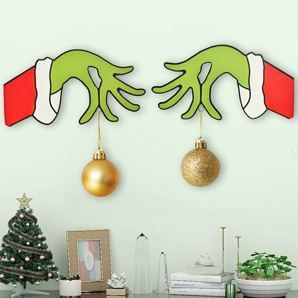 Christmas Thief Hand Cut Out Christmas Thief Grinch Hand Decorations Thief Hand Decal Wall Stickers Home Decor