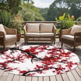 thumbnail image 4 of Red Plum Round Area Rug 6Ft Washable Circle Rugs for Bathroom Office, Nature Flowers Branches Chinese Painting Non-Slip Carpet Floor Mats Indoor Outdoor Carpet Runner Aesthetic Home Decor, 4 of 8