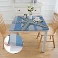 thumbnail image 2 of HAOXIT Summer Square Tablecloth Blue Table Cloth Reusable Circle Table Clothes Cover for Picnic Party Dining Room Home Outdoor Décor 40*40, 2 of 8