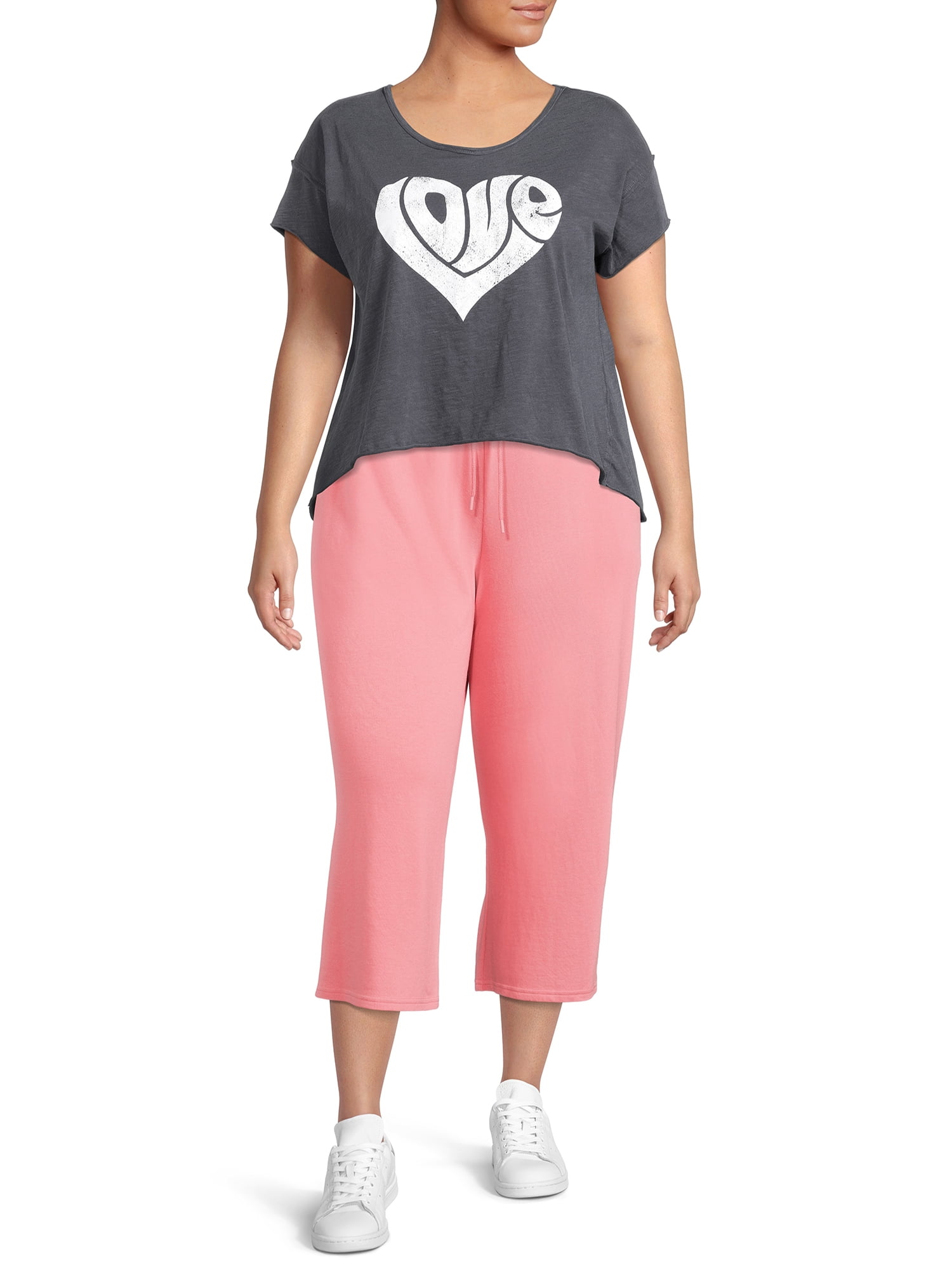 Terra & Sky Women's Plus Size Knit Capri