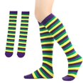 thumbnail image 2 of TINYSOME Mardi Gras Colorful Striped Stockings Knee High Long Socks Party Costume, 2 of 10