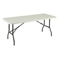 thumbnail image 3 of Norwood Commercial Furniture 6 ft Multipurpose Indoor Outdoor Heavy Duty Portable Rectangular Blow Molded Plastic Folding Table 30" W x 72" L Gray, 3 of 7