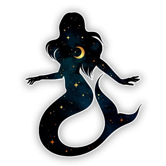 Mermaid Celestial - 3" Vinyl Sticker - For Car Laptop Water Bottle Phone - Waterproof Decal