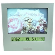 Wedding Countdown Clock with Large Digital Display Day Timer & 4x6 Picture Frame, Fun Reusable Advent Calendar or Count Down to New Baby