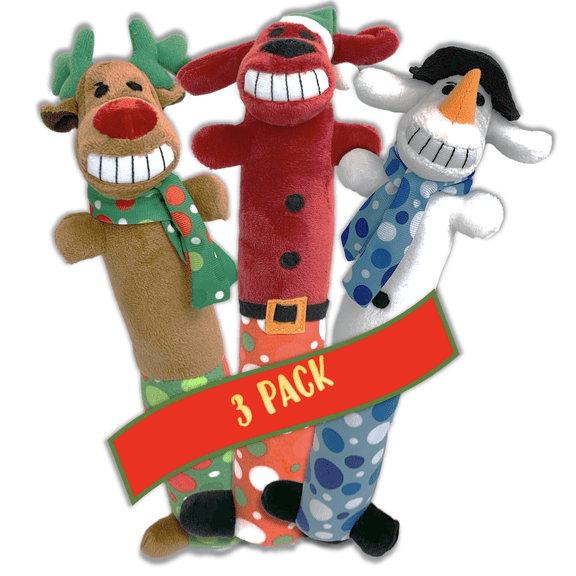 Multipet Holiday Loofa Dog Toy Bundle
