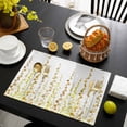 thumbnail image 3 of Sage Green Polka Dots Placemats Set of 6, Yellow Watercolor Abstract Art Placemats for Dining Table, Place Mats for Kitchen Tabletop, Waterproof Wipeable Dining Table Mats Set, 3 of 9