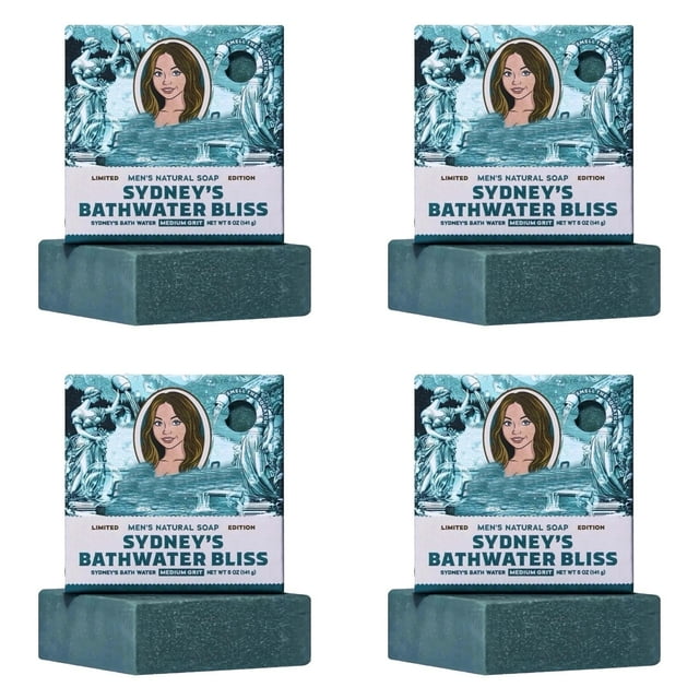 (4-Pack) Teal Bath Soap Bar Exfoliating Morning Wood Scent Body Cleanser Refreshing Feel Gentle Skin Suitable for Daily Shower Routine 5oz