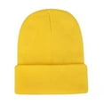thumbnail image 4 of Beanie for Men Women Winter Knit Caps Skull Cap Cozy Knitted Cuffed Cap Knit Cuffed Beanie Slouchy Beanie Hats Lightweight Beanie Winter Hat Beanies Soft Ski Hat Skull Knit Hat Cap Yellow, 4 of 7