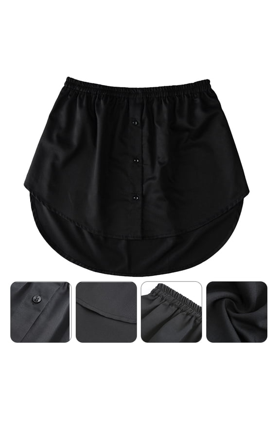 1Pc Soft Material Black Fake Hem for Woman Casual Fake Shirt Hem Daily Outfit Accessory