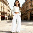 thumbnail image 5 of Landzoo Teen Girls Active Pants Curved Leg Sweatpants With Pockets Fall Casual Kid Girls Baggy Trousers, 5 of 6