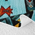thumbnail image 5 of Erosebridal Bright Cyan Stripe Quilt King,Rustic Southwest Stars Geometric King Coverlet Set For Boys,3pcs, 5 of 7