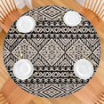 thumbnail image 2 of Black Geometric Diamond Pattern Round Fitted Tablecloth with Elastic Edge,Dining Table Cover Waterproof,Outdoor Round Tablecloth for Camping,Dining,Indoor and Outdoor, 2 of 7