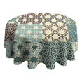 thumbnail image 4 of Round Waterproof Tablecloth 60×60 Inch, Vintage Floral Reusable Indoor/Outdoor Durable Table Cover for Party Kitchen Dinner Room Decor, 4 of 6