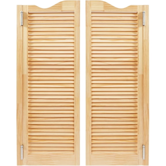 Cafe Swinging Doors Wood Saloon Doors, 36" x 48" Modern Swinging 2-Half Door Bar Doors Entrance Partition for Hallway Kitchen Doorway Bars Gardens Restaurants