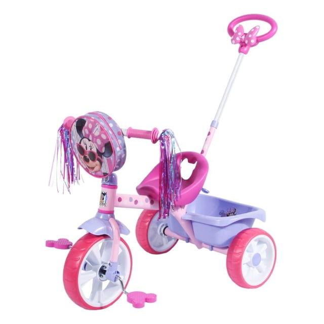 Triciclo Apache Minnie Mouse Grande Deluxe con Barra de Empuje
