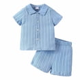 thumbnail image 3 of KDFJPTH Outfit Sets for Toddler Graduation Boys Casual Short Sleeve Shirt Shorts Two Piece Play Kids Clothing Sets, 3 of 5