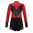 thumbnail image 2 of iiniim Leotards for Girls Gymnastics Long Sleeve Zipper Back Biketard Unitard Jumpsuit 6-16 Red 8, 2 of 7