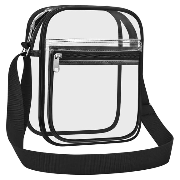 YeewayVeh Clear Crossbody Bag - Stadium Approved Transparent Crossbody Bag PVC Waterproof Shoulder Bag with Front Pocket for Men and Women (9.1"x7.1"x2.8")