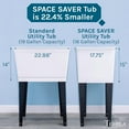 thumbnail image 3 of White Space Saver Utility Sink by JS Jackson Supplies, Freestanding Tehila Space Saving Laundry Tub, Black Metal Legs with P-Trap Kit, 3 of 9