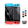thumbnail image 3 of Dockable Clear Case for Nintendo Switch, Clear Protective Case Cover for Nintendo Switch and Joy-Con Controller a Switch Tempered Glass Screen Protector and Thumb Stick Caps, Crystal Clear, 3 of 5