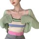 thumbnail image 2 of Chaleco de punto sin mangas para mujer, camiseta sin mangas de punto para mujer, chaleco de punto sin mangas de verano, top de punto con tirantes finos, integración sin costuras, 2 of 9