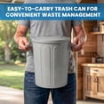 thumbnail image 4 of Plexon 5 Gallon Small Metal Trash Can with Lid Outdoor Galvanized Steel Bucket with Lid 5 Gal Storage Can for Dog Food Bird Seed Storage Container Rodent Pet Proof, Gray, 4 of 9
