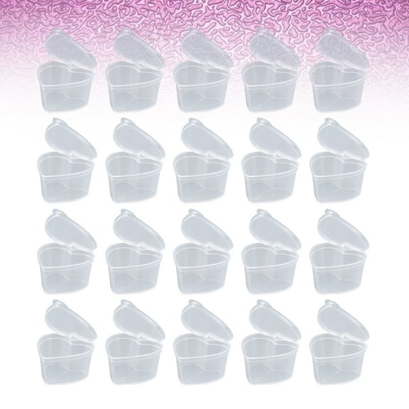 Raindrops 25PCS Heart Shape Boxes Transparent Storage Cases Sundries Organizer DIY Sealing Case