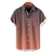 thumbnail image 5 of Camisas de Manga Corta de Botón para Hombre, Blusa de Moda Casual de Impresión de Gradiente de Cuello de Vuelta Hecha de 95% Poliéster 5% Spandex para el Verano, Camisas de Verano para Hombre, 5 of 5