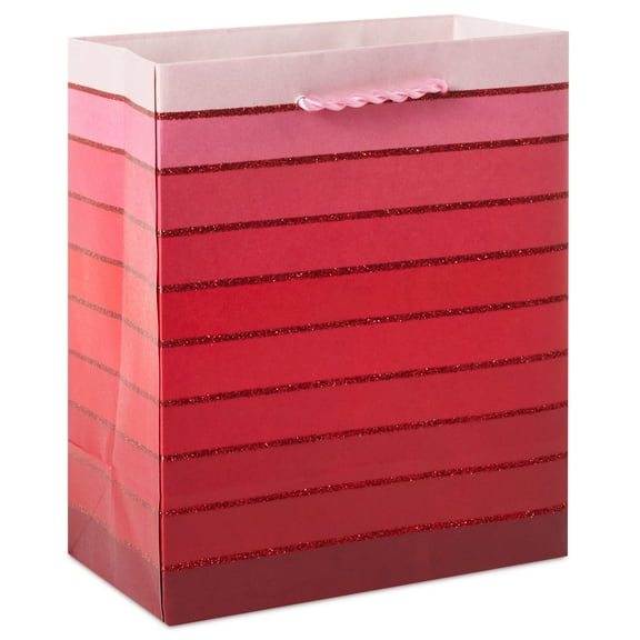 Hallmark Small Valentine's Day Gift Bag (Red Stripe Ombré)