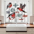 thumbnail image 2 of Ambesonne Rowan Kitchen Curtains, Christmas Composition Art, 55"x39", Scarlet Grey Black, 2 of 3