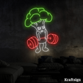 thumbnail image 3 of Craftnamesign Broccoli Weightlifting Neon Sign, Gym Room Decor, Gymer Gift, 3 of 4