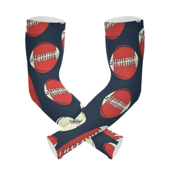 ALAZA Football Pattern UV Sun Protection Arm Sleeves UPF 50 Compression Cooling Sleeve 1 Pair