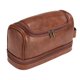 thumbnail image 1 of Bolsa de aseo de cuero PU, bolsa organizadora de viaje de gran capacidad con gancho colgante, bolsas de afeitar para baño, 1 of 9