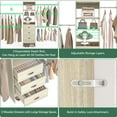 thumbnail image 5 of Aheaplus 96'' Closet Organizer System with 3 Hanging Rods (Without 3 Storage Shelves), 8FT Closet Systems, Wall Mount Wardrobe with 3 Wood Drawers, Adjustable Garment Rack from 5 to 8FT, White Oak, 5 of 10