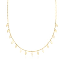 Ross-Simons Italian 10kt Yellow Gold Leaf Station Necklace, Women's, Adult