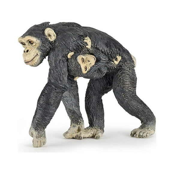 Papo -Peint à la Main - Figurine -Règne Animal Sauvage - Chimpanzé et Bébé -50194 -Collectible - pour Enfants - Adapté pour Garçons et Filles- à Partir de 3 Ans