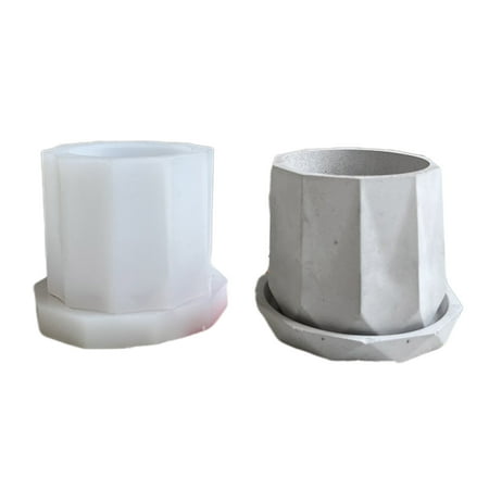HOTYA Succulent Planter Silicone Resin Casting Mold Vase Gypsum Cement Molds Concrete Clay Mould Candle Holder for Women DIY